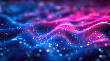 Aufkleber - Abstract waves of light and particles creating a cosmic atmosphere.