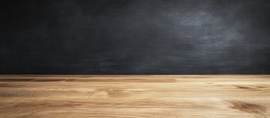 Poster - A wooden tabletop with a dark, textured background, suitable for presentations or displays.