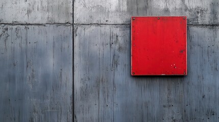 Leinwandbilder - A textured concrete wall featuring a blank orange sign.