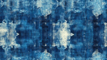 Seamless blue abstract pattern featuring soft grunge elements and bokeh textures ideal for backgrounds and textile designs