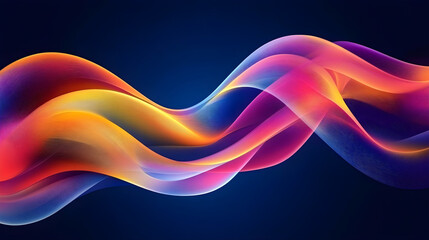 Colorful flowing wave design on dark background creates vibrant atmosphere