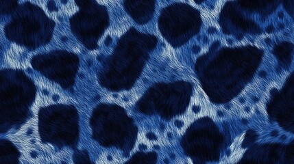 Seamless indigo blue animal print pattern on fabric artistic and abstract design for textile applications