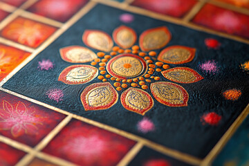 a Diwali greeting card with festive motifs and traditional designs.