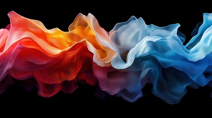 Poster - A flowing abstract design featuring vibrant colors and gentle curves against a dark background.