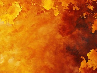 Poster - A stunning explosion of warm hues, this abstract artwork radiates energy and passion, showcasing vibrant oranges and gentle yellows blending seamlessly into rich, dark tones.