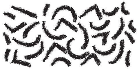 Wall Mural - naive style geometric seamless pattern with curved, half circles and triangle lines. bold brush draw