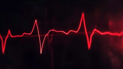 Poster - An abstract representation of a heartbeat or sound wave in orange tones.