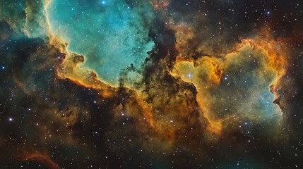 Wall Mural - panoramic fantasy photography capturing the vibrant beauty of nebulae and galaxies in space. ideal f