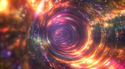 Leinwandbilder - Abstract cosmic space and galaxy background with vibrant colors creating a mesmerizing effect. The cosmic space invites exploration, perfect for various creative projects, with ample copy space.