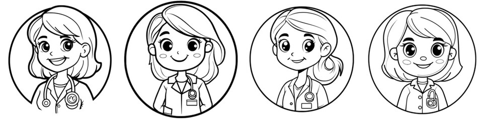 Aufkleber - editable female employee avatar icon. user, profile, identity, persona. part of a large icon set. gr