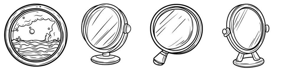 Aufkleber - this editable hand mirror icon comes from a big icon set family. it is suitable for presentations, i