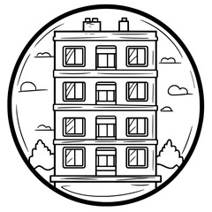 Aufkleber - this icon set includes a variety of modern hotel, apartment, and office building icons, making it pe