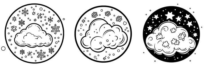 Poster - The heavy snowfall icon is part of a large icon set suitable for web and app interfaces, presentations, infographics, and more.
