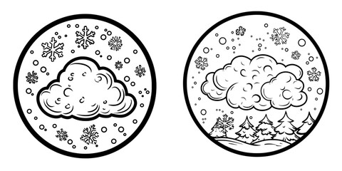 Poster - Modern snowfall icon. Part of a big icon set. Useful for web and app interfaces, presentations, infographics, etc.