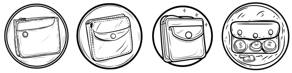 Aufkleber - the wallet and cash payment icon is part of a larger icon set. it is perfect for web and app interfa