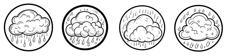 Poster - Icon set of rain, drizzle icons that can be edited and used for presentations, infographics, web and app interfaces.