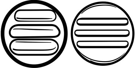 Poster - Icon set of a modern three columns view icon. Ideal for use in web and app interfaces, presentations, infographics, etc.