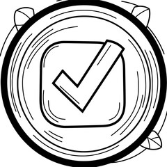 Poster - Checkmark icon. Black, white background. Perfect for web and app interfaces, infographics, presentations, and marketing.