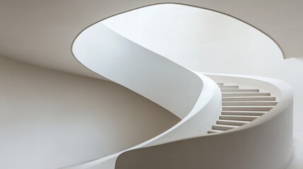 Poster - White background with minimalist curved lines, creating a sense of movement and abstract beauty