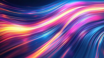 Poster - Vibrant abstract background with flowing waves of color, perfect for technology, design, or creative projects.