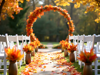 Aufkleber - autumn wedding arch