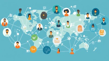 Poster - global network of people and connections