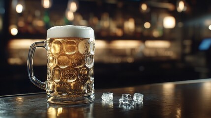 Poster - Refreshing Cold Beer in a Glass Mug