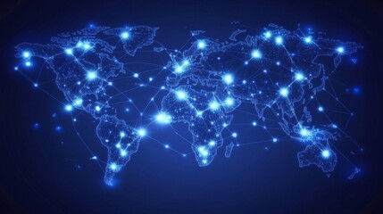 Leinwandbilder - Global Network Connections and Technological Reach
