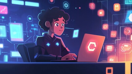 Poster - Young Artist Interacting with Digital Technology