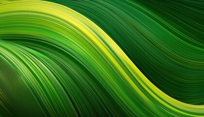 Poster - Vibrant Green Energy Flow. Abstract Fluid Gradient Lines in Organic Wave Patterns Representing Sustainability, Growth, and Natural Harmony for Eco Friendly Concepts or Background