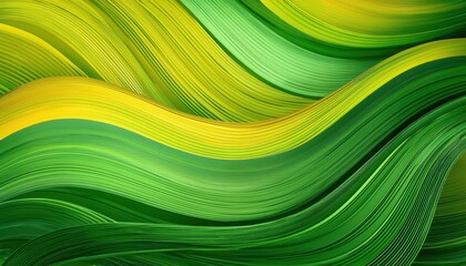 Poster - Vibrant Green Energy Flow. Abstract Fluid Gradient Lines in Organic Wave Patterns Representing Sustainability, Growth, and Natural Harmony for Eco Friendly Concepts or Background