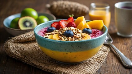 Bright and refreshing smoothie bowls filled with tropical fruits and vibrant colors, perfect for a healthy breakfast that’s as nourishing as it is beautiful.