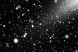 © SuriyaPhoto - Snowflakes falling down on black background, heavy snow flakes isolated, Flying rain, overlay effect for composition , isolated on white background,  , copy space for text,