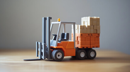 Poster - Forklift and truck