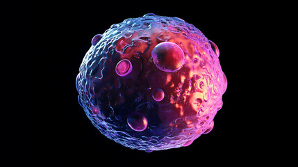 Poster - 3d rendering, cancer cell in the future