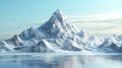 Aufkleber - 3d rendering, wire frame model of mountain