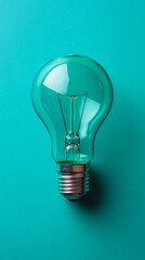 Aufkleber - Light bulb on teal background, concept of innovation