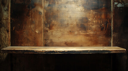 Poster - Empty wood shelf