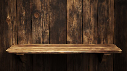 Aufkleber - Empty wood shelf