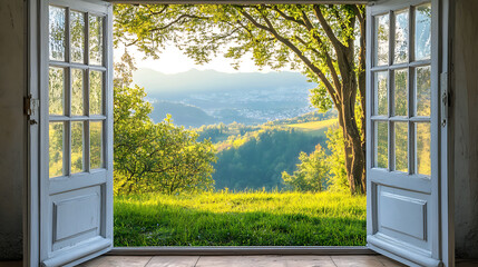 Poster - open window and door