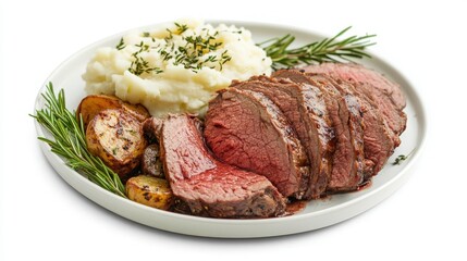 Wall Mural - roast beef with mashed potatoes