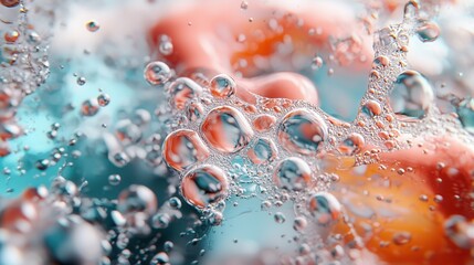 Aufkleber - Abstract Composition of Floating Liquid Shapes and Bubbles