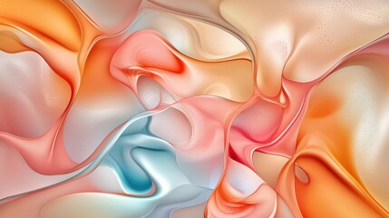 Poster - Swirling Abstract Patterns in Pink and Orange Hues