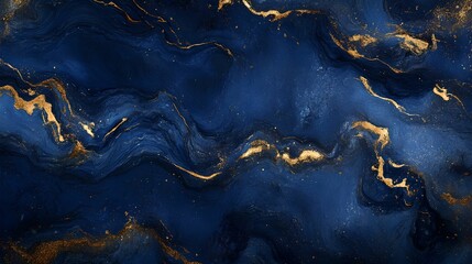 Deep Blue Abstract Texture with Metallic Accents, luxurious, design, background, pattern