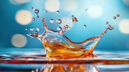 Aufkleber - Ink Drops Merging in Water with Splashes and Bokeh Effects