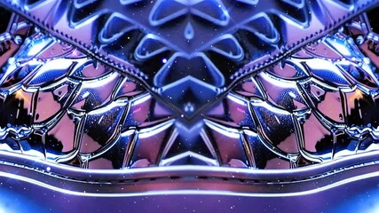 Poster - 3D Rendering abstract Silver chrome animation