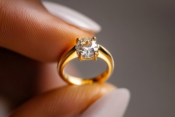 Aufkleber - A hand holding a hand-stamped ring with initials, symbolizing a cherished keepsake, set against a minimalist background