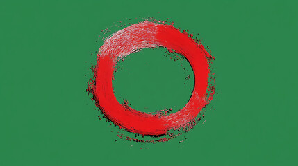 Aufkleber - animation, red circle draw on green screen