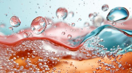 Poster - Colorful Liquid Bubbles in Water Illustration