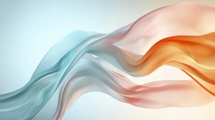 Aufkleber - Soft Gradient Waves in Pink, Orange, and Blue Tones